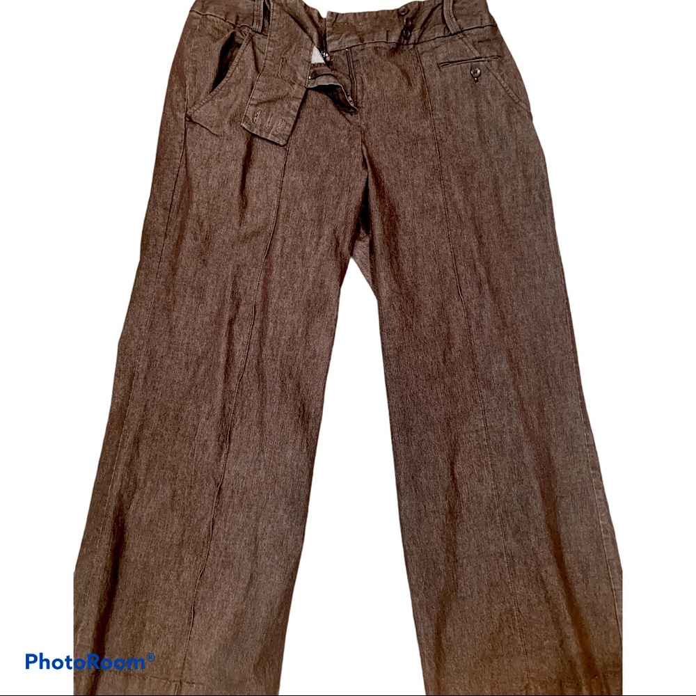 Larry Levine Stretch Dark brown flair pants ‼️
